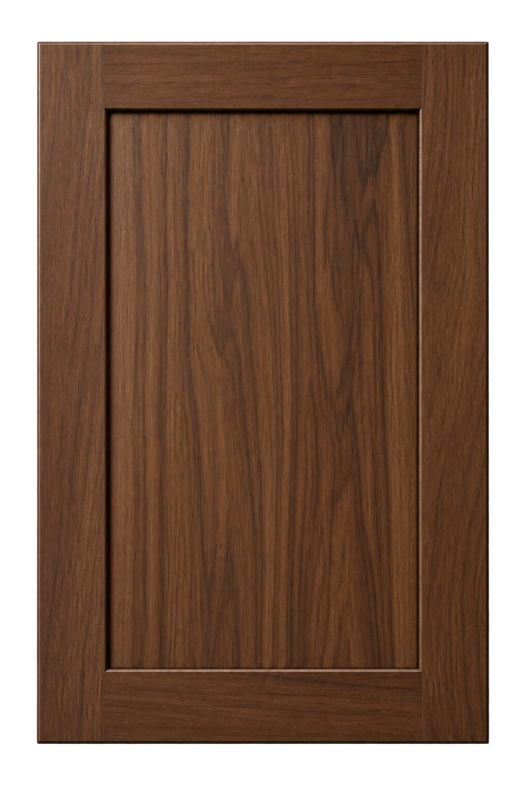 Shaker door in a coordinated brown wood finish