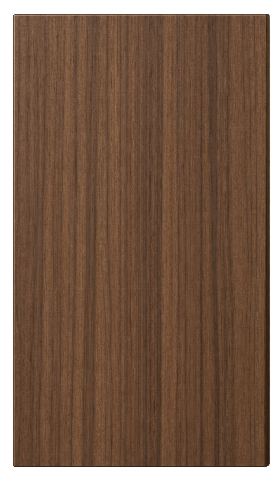 Slab door in a coordinated brown wood finish